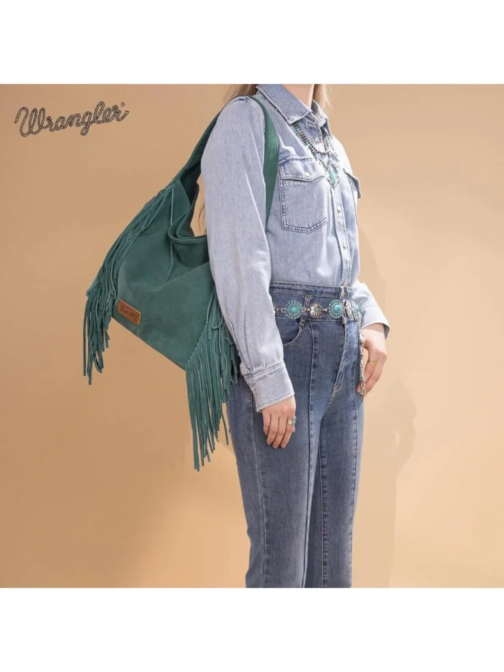 Fringe Suede Hobo Bag for Women | Leather Western Purse with Tassels & Shoulder